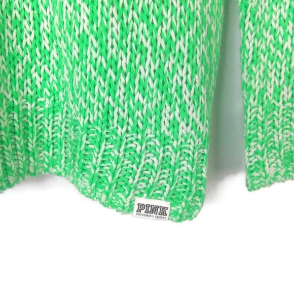 VS PINK Marled Green Spellout Crewneck Sweater - Picture 3 of 5